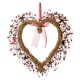 Glitzhome 17"H Patriotic/Americana Berry Heart Wreath