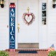 Glitzhome 17"H Patriotic/Americana Berry Heart Wreath