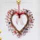 Glitzhome 17"H Patriotic/Americana Berry Heart Wreath