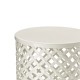 Glitzhome Set of 2 Multi-functional Metal White Garden Stool or Planter Stand or Accent Table or Side Table