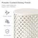 Glitzhome Set of 2 Multi-functional Metal White Garden Stool or Planter Stand or Accent Table or Side Table