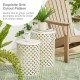 Glitzhome Set of 2 Multi-functional Metal White Garden Stool or Planter Stand or Accent Table or Side Table