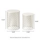 Glitzhome Set of 2 Multi-functional Metal White Garden Stool or Planter Stand or Accent Table or Side Table