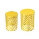 Glitzhome Set of 2 Multi-functional Metal Yellow Garden Stool or Planter Stand or Accent Table or Side Table