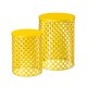 Glitzhome Set of 2 Multi-functional Metal Yellow Garden Stool or Planter Stand or Accent Table or Side Table