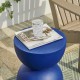 Glitzhome 17.75"H Multi-functional MgO Cobalt Blue Garden Stool or Planter Stand or Accent Table