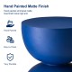 Glitzhome 17.75"H Multi-functional MgO Cobalt Blue Garden Stool or Planter Stand or Accent Table