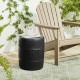 Glitzhome 18.5"H Multi-functional MgO Black Textured Garden Stool or Planter Stand or Accent Table