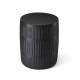 Glitzhome 18.5"H Multi-functional MgO Black Textured Garden Stool or Planter Stand or Accent Table