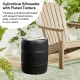 Glitzhome 18.5"H Multi-functional MgO Black Textured Garden Stool or Planter Stand or Accent Table