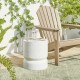 Glitzhome 17.25"H Multi-functional MgO Faux Terrazzo Garden Stool or Planter Stand or Accent Table