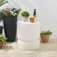 Glitzhome 17.25"H Multi-functional MgO Faux Terrazzo Garden Stool or Planter Stand or Accent Table