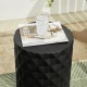 Glitzhome 17.25"H Multi-functional MgO Black Diamond Textured Garden Stool or Planter Stand or Accent Table