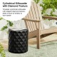 Glitzhome 17.25"H Multi-functional MgO Black Diamond Textured Garden Stool or Planter Stand or Accent Table