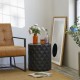 Glitzhome 17.25"H Multi-functional MgO Black Diamond Textured Garden Stool or Planter Stand or Accent Table