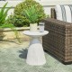 Glitzhome 18.25"H Multi-functional MgO Pedestal Garden Stool or Planter Stand or Accent Table