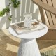 Glitzhome 18.25"H Multi-functional MgO Pedestal Garden Stool or Planter Stand or Accent Table