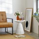 Glitzhome 18.25"H Multi-functional MgO Pedestal Garden Stool or Planter Stand or Accent Table