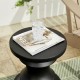 Glitzhome 18.25" MgO Black Chess Garden Stool or Planter Stand or Accent Table