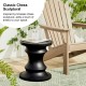 Glitzhome 18.25" MgO Black Chess Garden Stool or Planter Stand or Accent Table