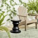 Glitzhome 18.25" MgO Black Chess Garden Stool or Planter Stand or Accent Table