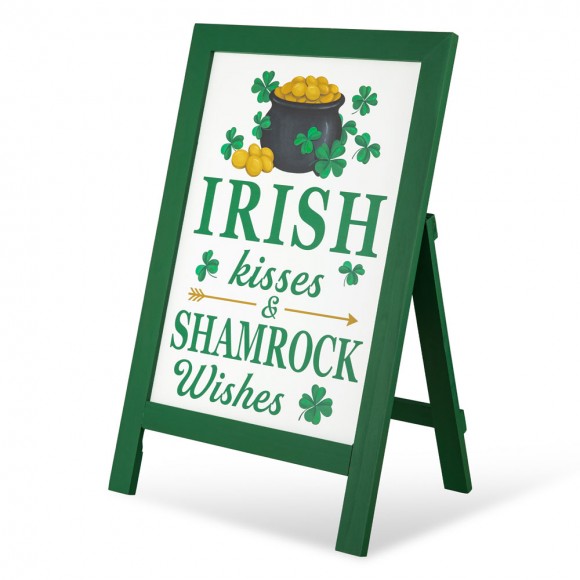 Glitzhome 24"H St. Patrick's Wooden Porch Sign