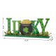 Glitzhome 15.75"L St. Patrick's Lucky Wooden Table Decor