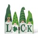 Glitzhome 12.25"L St. Patrick's Wooden Luck Shamrock Gnome Table Decor