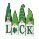 Glitzhome 12.25"L St. Patrick's Wooden Luck Shamrock Gnome Table Decor