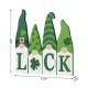 Glitzhome 12.25"L St. Patrick's Wooden Luck Shamrock Gnome Table Decor