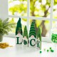 Glitzhome 12.25"L St. Patrick's Wooden Luck Shamrock Gnome Table Decor