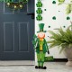 Glitzhome 36"H St. Patrick's Metal Leprechaun Yard Stake or Standing Decor or Wall Decor