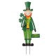 Glitzhome 36"H St. Patrick's Metal Leprechaun Yard Stake or Standing Decor or Wall Decor