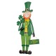 Glitzhome 36"H St. Patrick's Metal Leprechaun Yard Stake or Standing Decor or Wall Decor