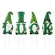 Glitzhome 24"H Set of 4 Metal St. Patrick's LUCK Gnome Yard stake or Standing Decor or Wall Decor