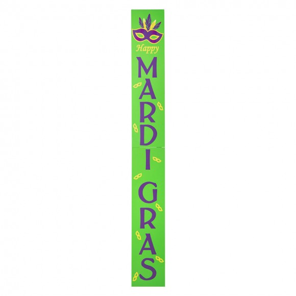 Glitzhome 60"H Mardi Gras Wooden Porch Sign