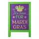 Glitzhome 24"H Mardi Gras Wooden Wooden Standing Easel Sign Decor or Hanging Decor