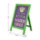 Glitzhome 24"H Mardi Gras Wooden Wooden Standing Easel Sign Decor or Hanging Decor