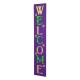 Glitzhome 42"H Mardi Gras "WELCOME" Wooden Porch Sign