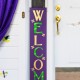 Glitzhome 42"H Mardi Gras "WELCOME" Wooden Porch Sign