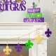 Glitzhome 6'L Mardi Gras Metal Fleur-de-Lis Garland