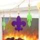 Glitzhome 6'L Mardi Gras Metal Fleur-de-Lis Garland