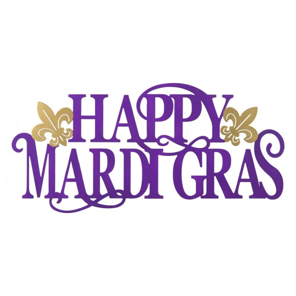 Glitzhome 24"L Metal "HAPPY MARDI GRAS" Wall Decor