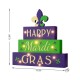 Glitzhome 11.75"L Lighted Mardi Gras Wooden Fleur-de-Lis Block Table Sign