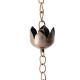 Glitzhome 8.5ft Faux Copper Lotus Shaped Rain Chain with V-Shaped Gutter Clip