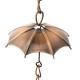 Glitzhome 8.5ft Faux Copper Umbrella Shaped Rain Chain with V-Shaped Gutter Clip