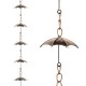 Glitzhome 8.5ft Faux Copper Umbrella Shaped Rain Chain with V-Shaped Gutter Clip