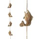 Glitzhome 8.5ft Faux Copper Patina Finish Fish Shaped Rain Chain with V-Shaped Gutter Clip