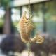 Glitzhome 8.5ft Faux Copper Patina Finish Fish Shaped Rain Chain with V-Shaped Gutter Clip