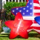 Glitzhome 6ft Lighted Patriotic/Americana Inflatable Stars Decor